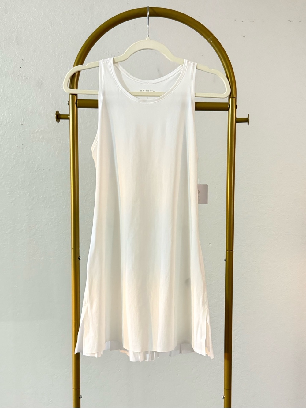 NWT Athleta Match Point Pleated Tennis Dress White SP
